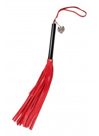 Красно-черная кожаная плеть - 50 см. - Pecado - купить с доставкой в Вологде