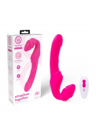 Розовый безремневой страпон на радиоуправлении Strapless Together - 22 см. - Together Toy - купить с доставкой в Вологде