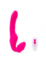 Розовый безремневой страпон на радиоуправлении Strapless Together - 22 см. - Together Toy - купить с доставкой в Вологде