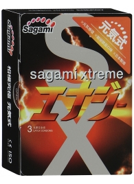 Презервативы Sagami Xtreme ENERGY с ароматом энергетика - 3 шт. - Sagami - купить с доставкой в Вологде