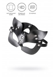 Черная кожаная рельефная маска кошки - Pecado - купить с доставкой в Вологде