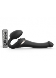 Черный безремневой страпон Multi Orgasm Size S с клиторальной стимуляцией - Strap-on-me - купить с доставкой в Вологде