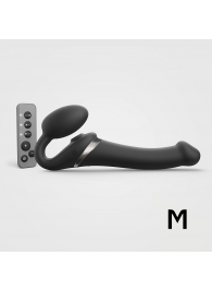 Черный безремневой страпон Multi Orgasm Size M с клиторальной стимуляцией - Strap-on-me - купить с доставкой в Вологде