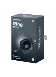 Черный мужской вибромассажер Ring Stroker - Satisfyer - в Вологде купить с доставкой