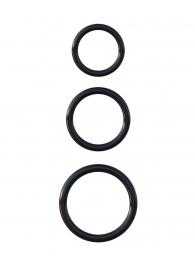 Набор из трех черных эрекционных колец Silicone 3-Ring Stamina Set - Pipedream - в Вологде купить с доставкой