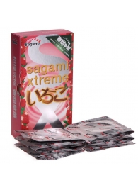 Презервативы Sagami Xtreme Strawberry c ароматом клубники - 10 шт. - Sagami - купить с доставкой в Вологде