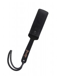 Черный твердый пэддл из натуральной кожи и дерева - 33 см. - Pecado - купить с доставкой в Вологде