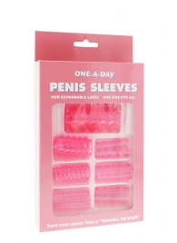 Набор из 7 розовых насадок на пенис ONE-A-DAY PENIS SLEEVES PINK - Seven Creations - в Вологде купить с доставкой