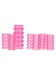 Набор из 7 розовых насадок на пенис ONE-A-DAY PENIS SLEEVES PINK - Seven Creations - в Вологде купить с доставкой