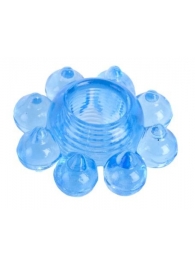 Голубая гелевая насадка-цветок - Toyfa Basic - в Вологде купить с доставкой