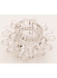 Прозрачное гелевое эрекционное кольцо с шипиками - Toyfa Basic - в Вологде купить с доставкой