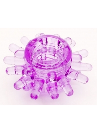 Фиолетовое гелевое эрекционное кольцо с шипиками - Toyfa Basic - в Вологде купить с доставкой