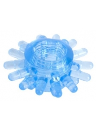 Голубая гелевая насадка с шипиками - Toyfa Basic - в Вологде купить с доставкой