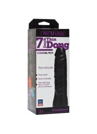 Насадка-фаллоимитатор для страпон-систем Vac-U-Lock CodeBlack 7 Inch Thin Dong - 18,3 см. - Doc Johnson - купить с доставкой в Вологде