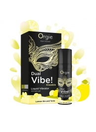 Съедобный жидкий вибратор Dual Vibe! со вкусом лимонного джина с тоником - 15 мл. - ORGIE - купить с доставкой в Вологде