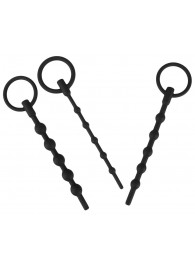 Набор из 3 черных силиконовых уретральных стимуляторов Training Set - Orion - купить с доставкой в Вологде