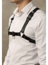 Черная мужская кожаная портупея №4 - БДСМ Арсенал - купить с доставкой в Вологде