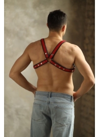 Черно-красная мужская портупея Black-Red - БДСМ Арсенал - купить с доставкой в Вологде