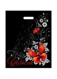 Черный пакет Glamour с вырубной ручкой (38х47 см) - Сима-Ленд - купить с доставкой в Вологде
