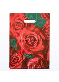 Пакет с цветочным принтом и вырубной ручкой (30х40 см) - Сима-Ленд - купить с доставкой в Вологде