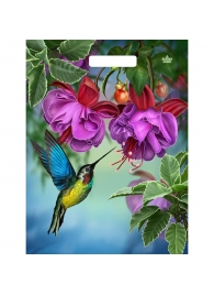 Пакет с принтом в виде колибри в цветах с вырубной ручкой (31х40 см) - Сима-Ленд - купить с доставкой в Вологде