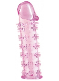 Розовая насадка на пенис с шипами - 12,5 см. - A-toys - в Вологде купить с доставкой