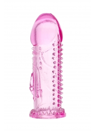 Розовая насадка на пенис с шипиками и коготком - 13,5 см. - A-toys - в Вологде купить с доставкой