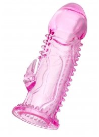 Розовая насадка на пенис с шипиками и коготком - 13,5 см. - A-toys - в Вологде купить с доставкой
