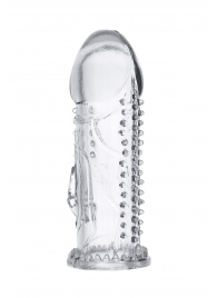 Прозрачная насадка на пенис с шипиками и коготком - 13,5 см. - A-toys - в Вологде купить с доставкой