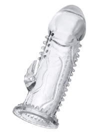 Прозрачная насадка на пенис с шипиками и коготком - 13,5 см. - A-toys - в Вологде купить с доставкой