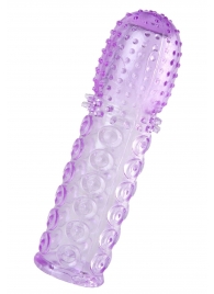 Фиолетовая рельефная насадка на пенис - 13,5 см. - A-toys - в Вологде купить с доставкой
