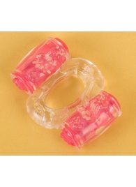 Прозрачное виброкольцо с двумя вибропульками - Toyfa Basic - в Вологде купить с доставкой