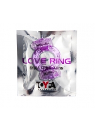 Фиолетовое виброкольцо с двумя вибропульками - Toyfa Basic - в Вологде купить с доставкой