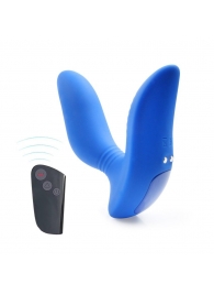 Синий вибромассажер простаты 3,5’’ Remote Control Curve P-spot Massager - 12 см. - Erokay - в Вологде купить с доставкой