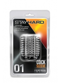 Прозрачная насадка с шипами STAY HARD COCK SLEEVE 01 CLEAR - Blush Novelties - в Вологде купить с доставкой
