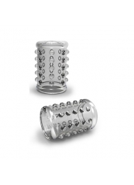 Прозрачная насадка на пенис с шишечками STAY HARD COCK SLEEVE 02 CLEAR - Blush Novelties - в Вологде купить с доставкой