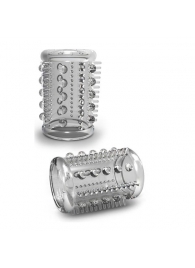 Прозрачная насадка с шипами и шишечками STAY HARD COCK SLEEVE 03 CLEAR - Blush Novelties - в Вологде купить с доставкой