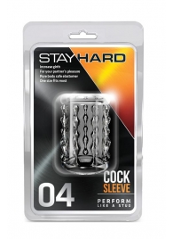 Прозрачная насадка с бороздками STAY HARD COCK SLEEVE 04 CLEAR - Blush Novelties - в Вологде купить с доставкой