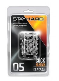 Прозрачная насадка с капельками STAY HARD COCK SLEEVE 05 CLEAR - Blush Novelties - в Вологде купить с доставкой