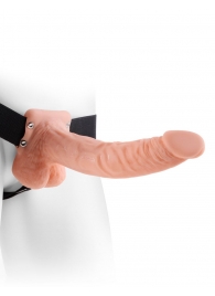 Полый страпон телесного цвета Hollow Strap-On with Balls - 24 см. - Pipedream - купить с доставкой в Вологде
