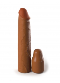Коричневая насадка на член 2  Silicone X-tension - 20,3 см. - Pipedream - в Вологде купить с доставкой