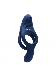 Синее эрекционное виброкольцо с двойным подхватом мошонки Ring Around The Rosy - Zero Tolerance - в Вологде купить с доставкой