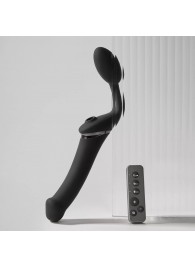 Черный безремневой вибрострапон Strap-On-Me Multi Orgasm Size XL - Strap-on-me - купить с доставкой в Вологде