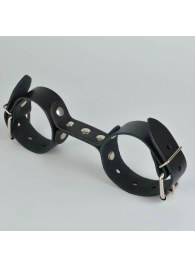 Черные кожаные наручники-фиксатор - Sitabella - купить с доставкой в Вологде
