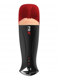 Телесный мастурбатор-вагина в черной колбе с вибрацией Fuck-O-Matic Pro XL - Pipedream - в Вологде купить с доставкой