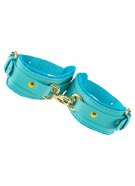 Голубые двуслойные кожаные оковы - Pecado - купить с доставкой в Вологде