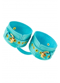 Голубые однослойные кожаные оковы - Pecado - купить с доставкой в Вологде