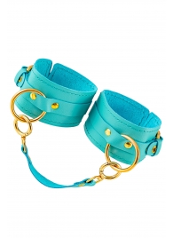 Голубые однослойные кожаные оковы - Pecado - купить с доставкой в Вологде