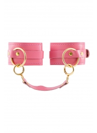 Розовые однослойные кожаные оковы - Pecado - купить с доставкой в Вологде