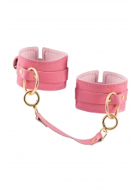 Розовые однослойные кожаные оковы - Pecado - купить с доставкой в Вологде